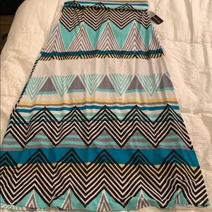 geometric patterned maxi skirt